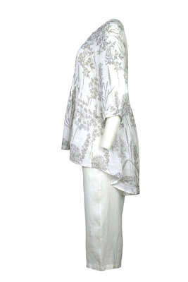 Blueberry Italia linnen broek wit 9029