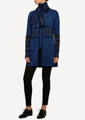 Oleana Long Cardigan 168 W blauw