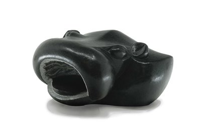 Stenen beeld uniek dier, Hippo, Stabben Masakara, Tengenenge