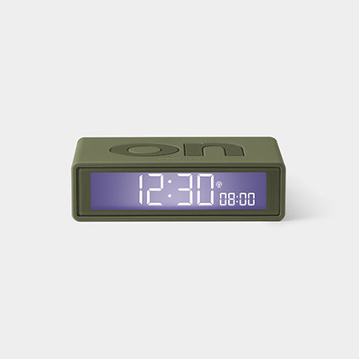 LEXON Flip Clock RCC Rubber Kaki LR150K9