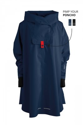 Blaest Poncho model Bergen blauw
