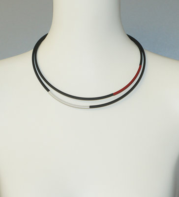 Step by Step ketting 600546 | zilver, rood, zwart