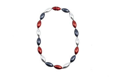 Apero collier 5.07 rood/blauw/zilver 45 cm