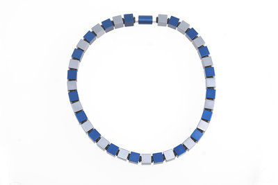 Apero collier 5.06 grijs/blauw 47 cm