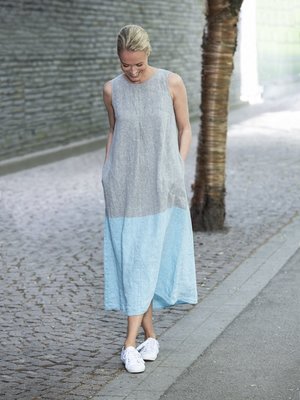 Ritva Falla Lindy jurk turkoois grijs