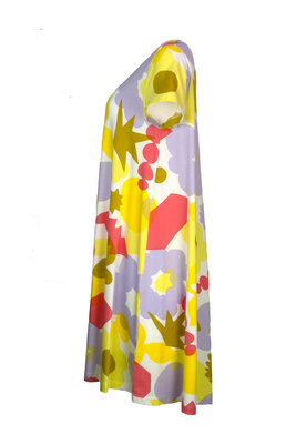 Mansted jurk kleding Miep geel rose 