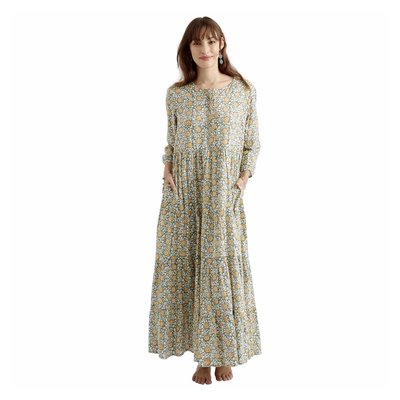 Zen Ethic zomerjurk Daisy Hibis vest country, groen bruin