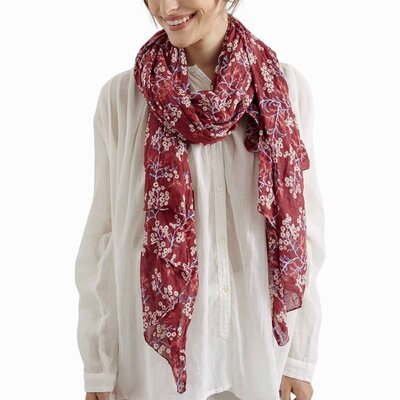 Zen Ethic Sjaal Judith 110x180 cm blauw rood blauw