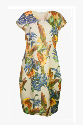 Blueberry Italia linnen jurk 9312-49 beige