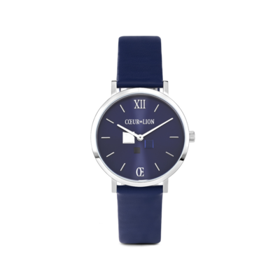 Coeur de Lion Horloge 7600/ /0707 Blue Sunray Lederen band