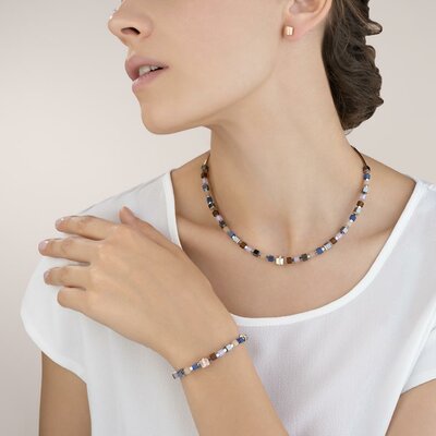 Coeur de Lion Ketting 5009/ /0740 Blue-Brown-Lilac