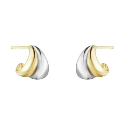Georg Jensen sieraad, oorbellen Curve 501A zilver/goud