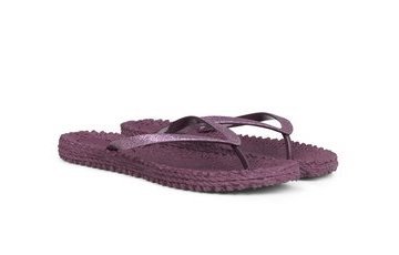 Ilse Jacobsen teenslipper met glitter Wijnrood