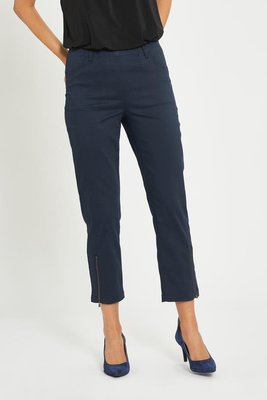 Laurie broek, model Piper Regular Cropped basis katoen navy 22465-49200