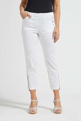 Laurie broek, model Piper Regular Cropped basis katoen wit 22465-10100