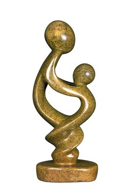 Stenen beeld moeder en kind | 24 cm hoog | bruin