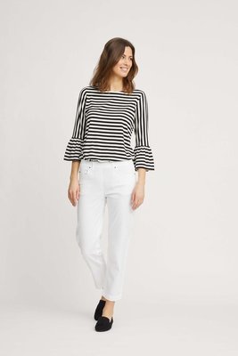 Laurie broek, model Hannah Regular Cropped basis tencel wit 28362-10122