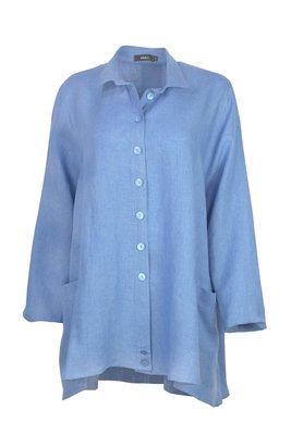 Ralston kleding, blouse Wally linnen lichtblauw
