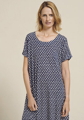 Two Danes kleding, jurk Bliss blauw