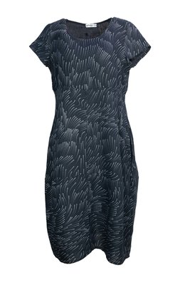 Blueberry kleding, jurk 9312 minnow print donkerblauw