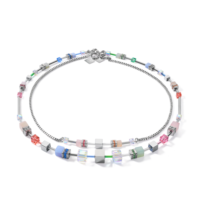 Coeur de Lion Ketting 5007/ /1522 Multi Pastel-Zilver