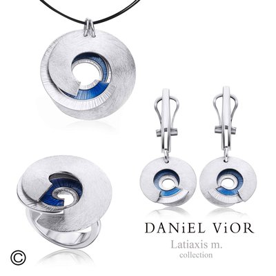 Daniel Vior Zilveren Ketting Latiaxis Blauw