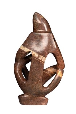 Speksteen beeld denker abstract | 20 cm hoog | bruin