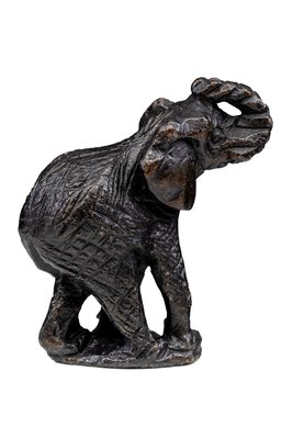 Speksteen olifant beeld dier | 9 cm hoog | zwart