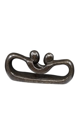 Speksteen beeld twee personen pulling lovers | 8 cm hoog | bruin