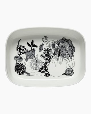 Marimekko servies Oiva/Siirtolapuutarha serveerschaal wit/zwart 069900-190 