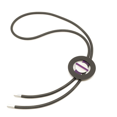 Baldino rubberen ketting zwart en paars E512