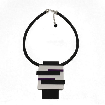 Baldino rubberen ketting zwart en paars E506