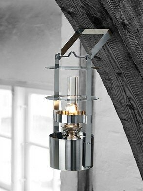 Stelton Scheepslamp, olielamp klein RVS, 34 cm hoog, model 1004