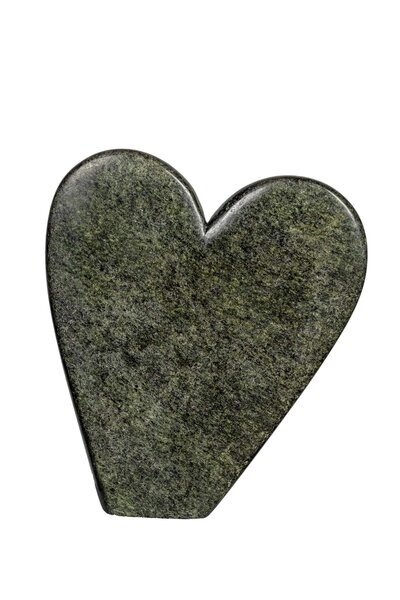 Stenen beeld heart lover 2 personen | 21 cm hoog | groen
