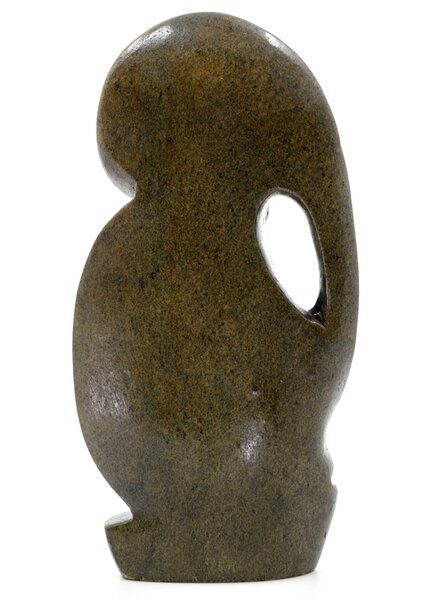 Stenen beeld olifant abstract 1 dier, 26 cm hoog, bruin