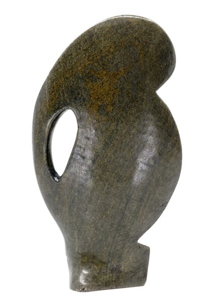 Stenen beeld olifant abstract 1 dier, 25 cm hoog, groen