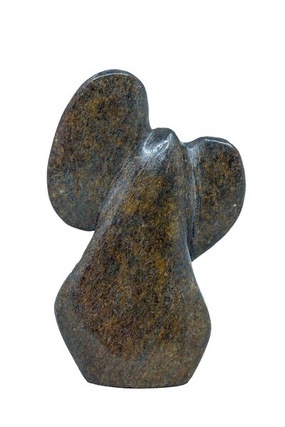 Stenen beeld olifant abstract 1 dier, 12 cm hoog, bruin
