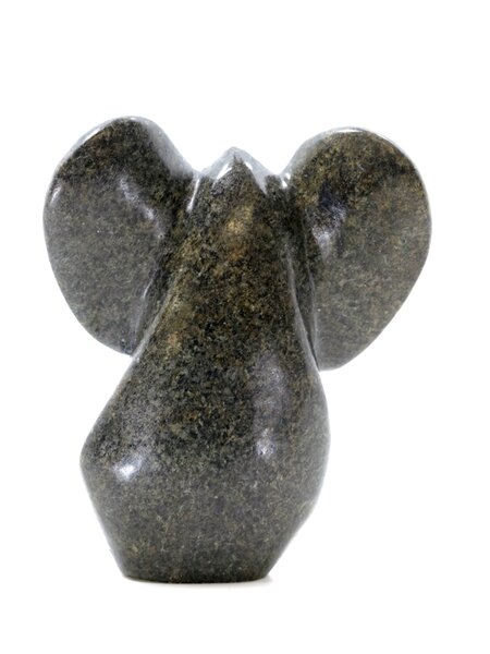 Stenen beeld olifant abstract 1 dier, 10 cm hoog, groen