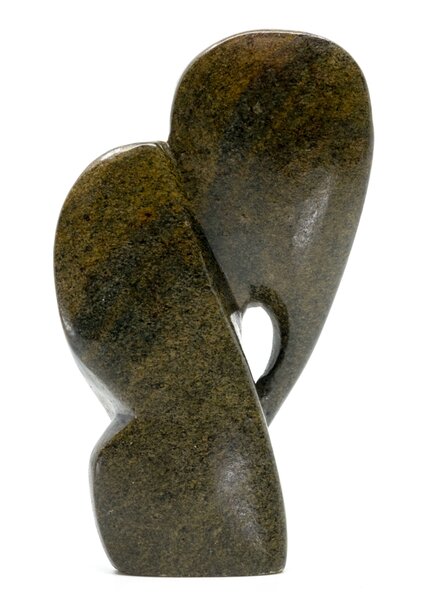 Stenen beeld olifant abstract 1 dier, 16 cm hoog, bruin