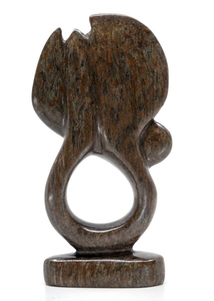 Stenen beeld olifant abstract 1 dier, 19 cm hoog, bruin