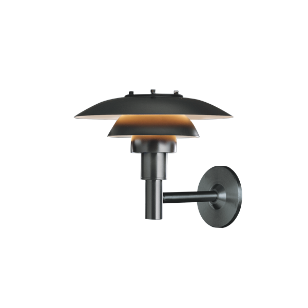 Louis Poulsen buitenlamp PH3-2½ wandlamp zwart
