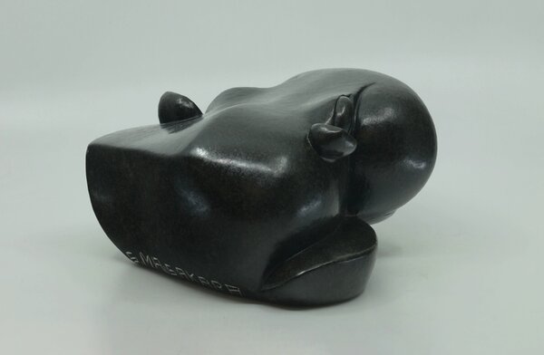 Stenen beeld uniek dier, Hippo, Stabben Masakara, Tengenenge