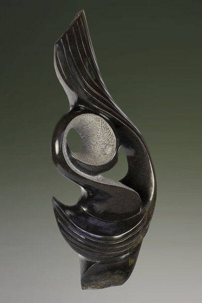 Stenen tuinbeeld uniek, Magic flower, bloem abstract