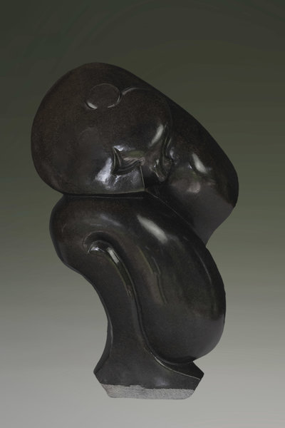 Stenen tuinbeeld uniek, Resting men, abstract