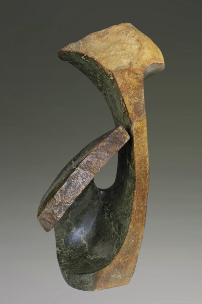 Stenen tuinbeeld uniek, Tough flower, bloem abstract 