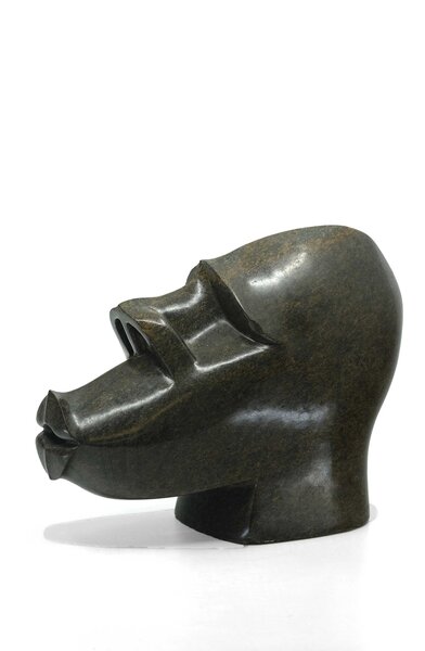 Stenen beeld uniek, Head, Biggi Makaki, Tengenenge