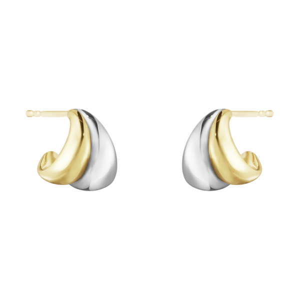 Georg Jensen sieraad, oorbellen Curve 501A zilver/goud