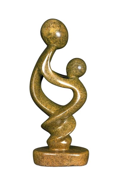 Stenen beeld moeder en kind | 24 cm hoog | bruin