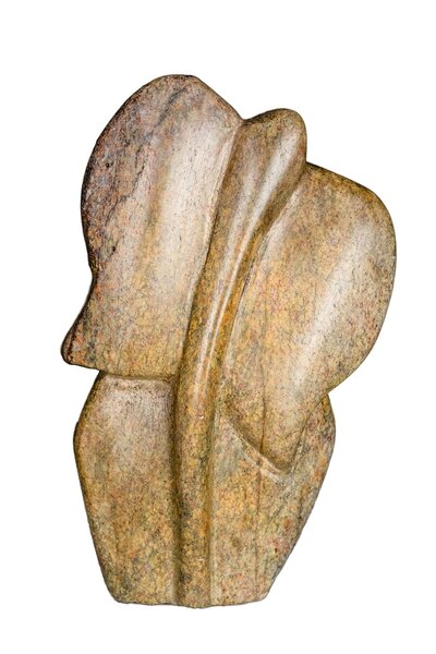 Stenen beeld olifant abstract 1 dier | 9 cm hoog | bruin