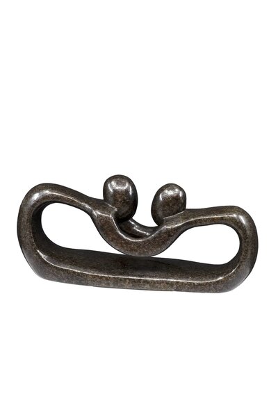 Speksteen beeld twee personen pulling lovers | 8 cm hoog | bruin